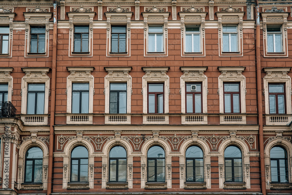 Old beautiful building in Saint Petersburg. Building pattern
