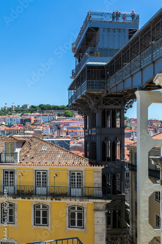 Santa Justa lift built by Raoul Mesnard in 1902 in Lisbon, Portugal photo