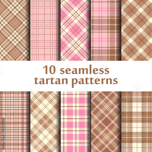10 seamless tartan patterns