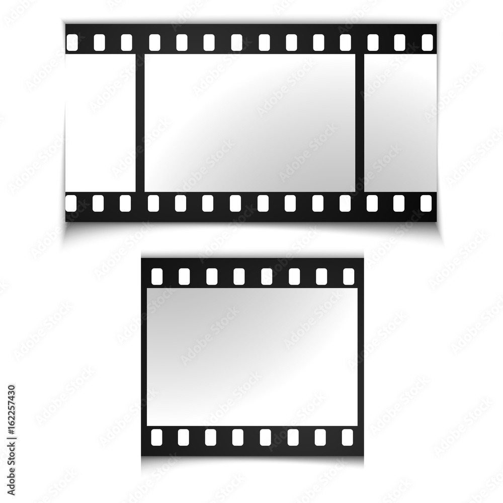 Obraz premium film, movie, photo, filmstrip set of film frame, vector illustration