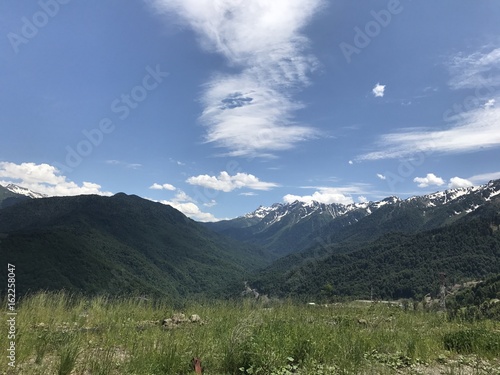 Serene joyful mountains