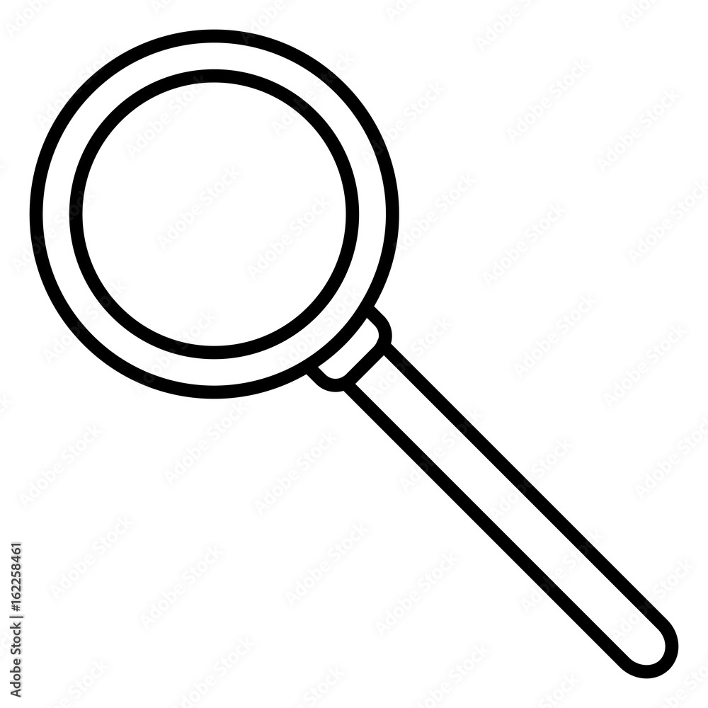 Vector Single Outline Icon - Magnifying Glass Vector Single Outline Icon - Magnifying Glass