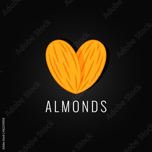 almonds organic logo design background