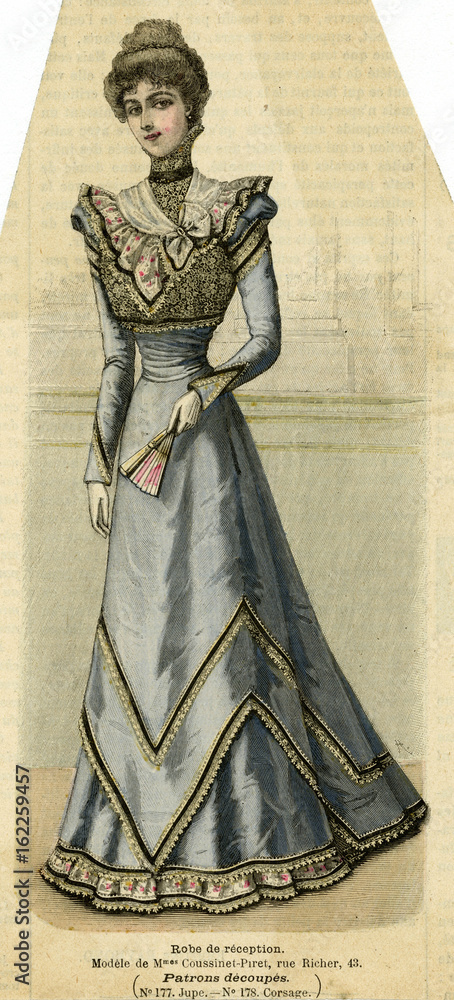 Zig-Zag Blue Dress 1899. Date: 1899