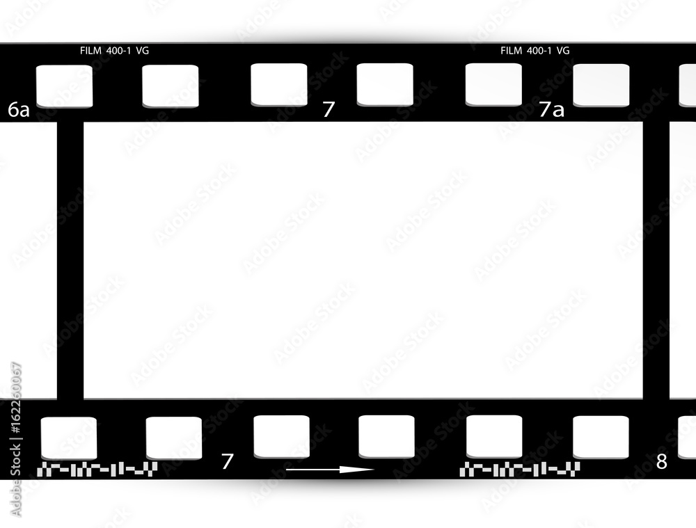 film, movie, photo, filmstrip set of film frame, vector illustration