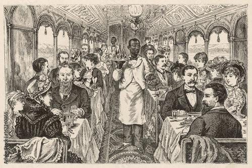 American Dining Car. Date: 1882 photo