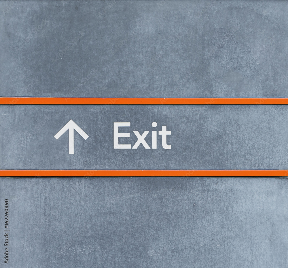 exit sign icon and arrow on the wall exit sign icon and arrow on the wall