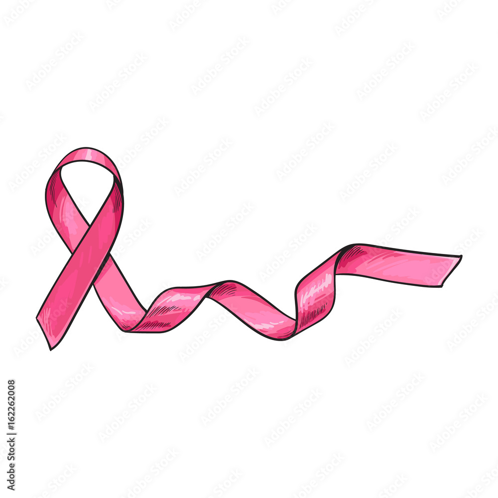 Pink ribbon breast cancer awareness symbol Vector Image