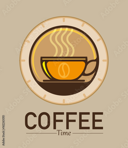 Vector illustration, coffee time symbol