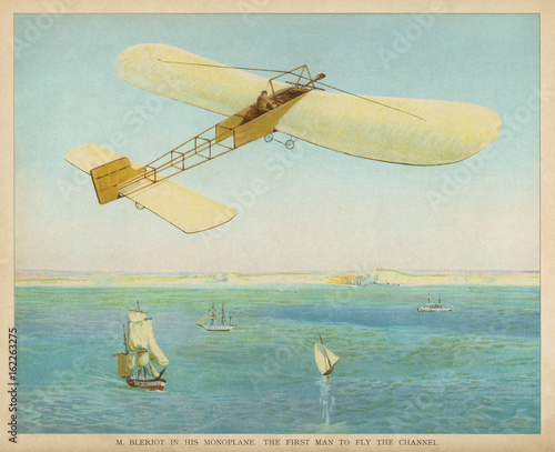 Postcard of First Air Crossing of English Channel. Date: 1909