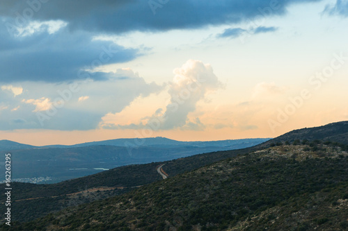 Upper Galilee mountains landscape, Golan Heights nature view from Nimrod. Concept: discover travel destination © evgeny_pylayev
