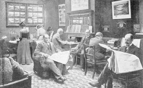Obraz na płótnie American Express Office. Date: 1900