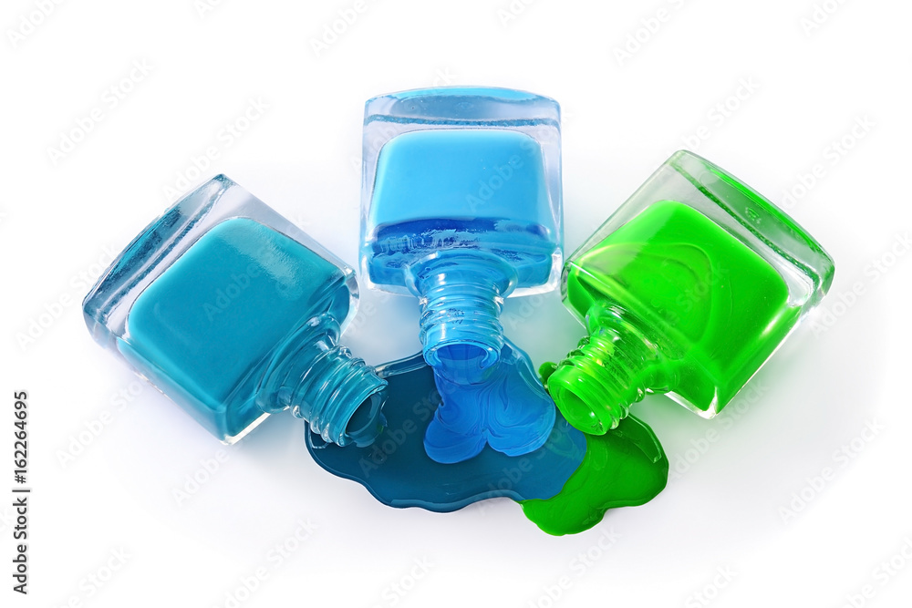 Spilled colored nail polish as sample of cosmetics product Spilled colored nail polish as sample of cosmetics product