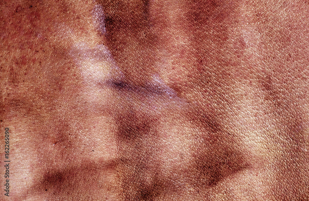 Fototapeta premium Weathered red color leasther surface.