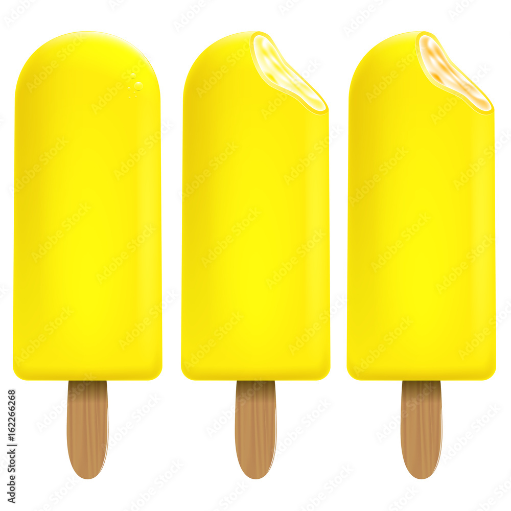 Ice cream lemon set on white background for Your business project. Realistic Snacks for ice cream from milk. Ice lolly. Vector Illustration Ice cream lemon set on white background for Your business project. Realistic Snacks for ice cream from milk. Ice lolly. Vector Illustration
