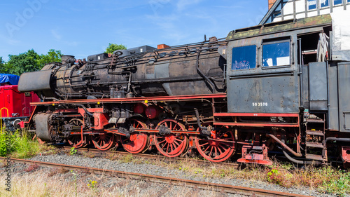 Alte Dampflock am Bahnhof in Wiesbaden-Dotzheim. 18.06.2017. 