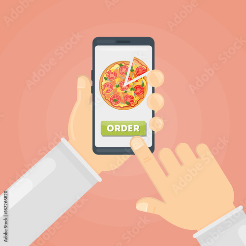 Ordering pizza through phone.