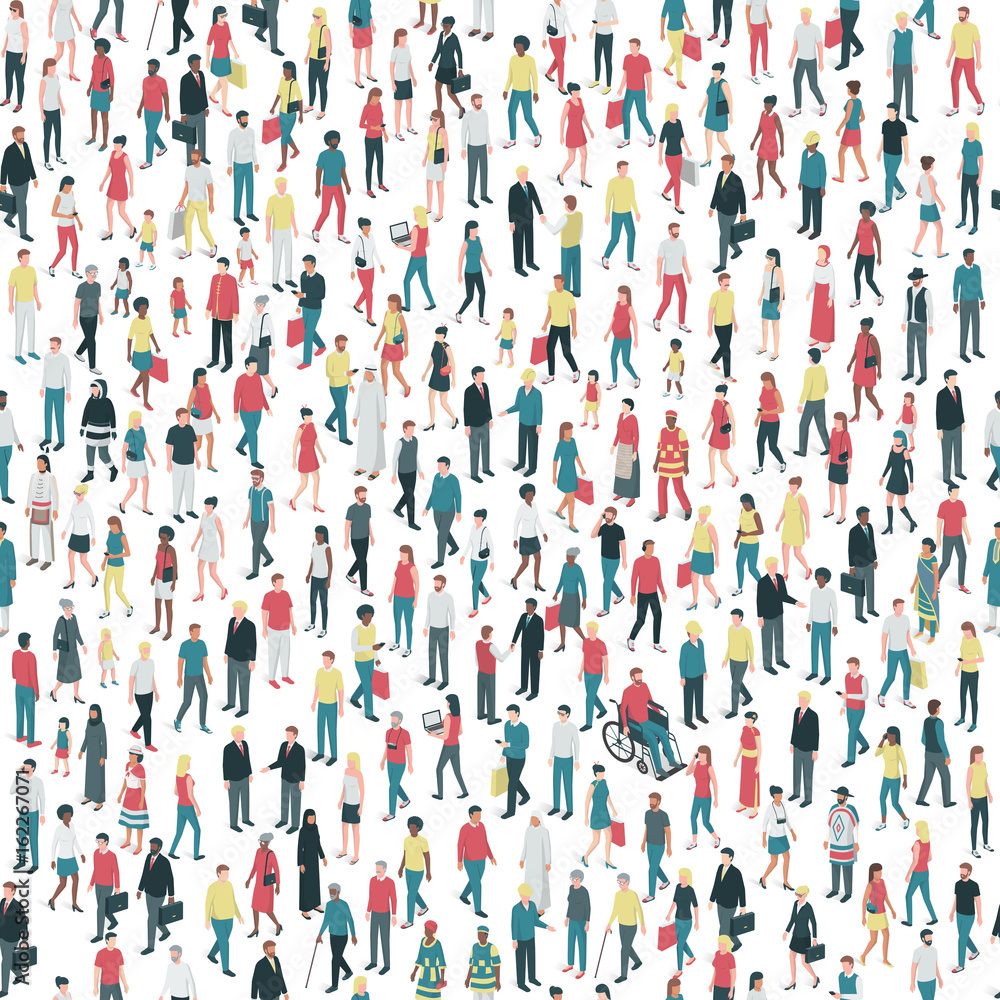 People and diversity seamless pattern