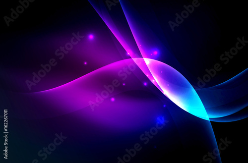 Smoky glowing waves in the dark