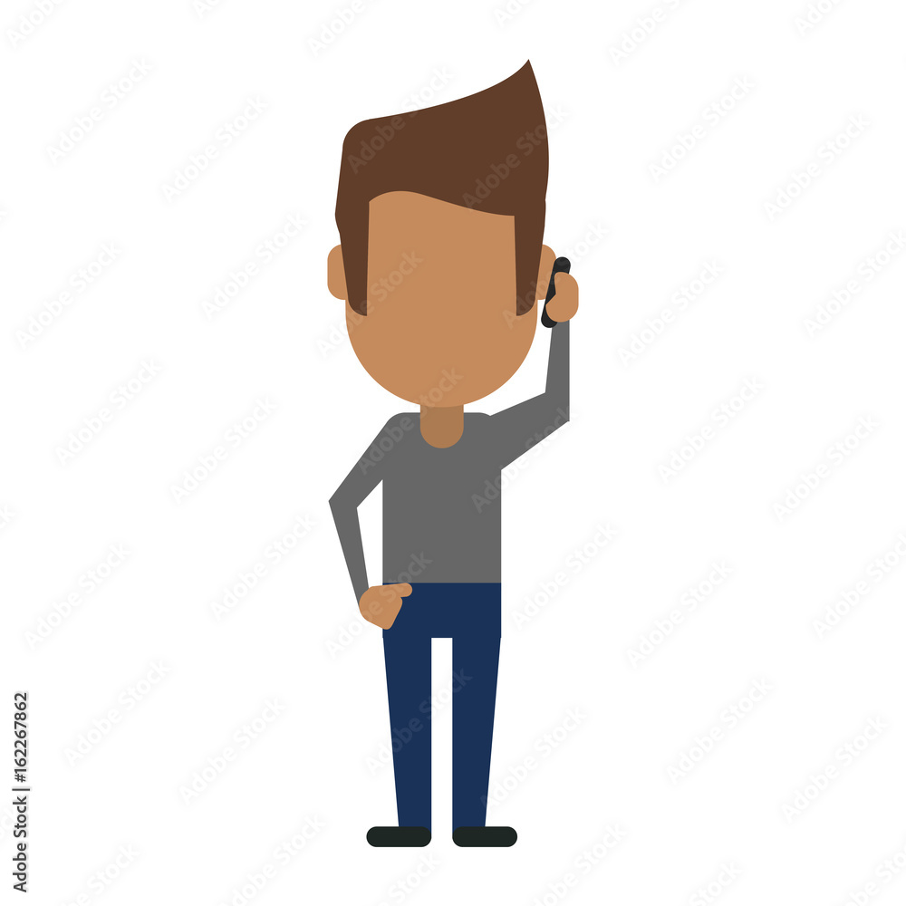 faceless person using smartphone icon image faceless person using smartphone icon image