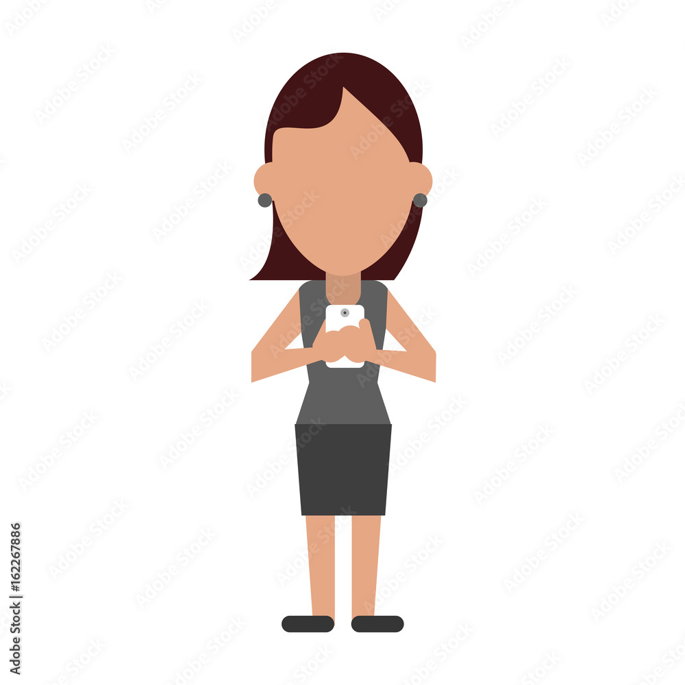 faceless person using smartphone icon image faceless person using smartphone icon image