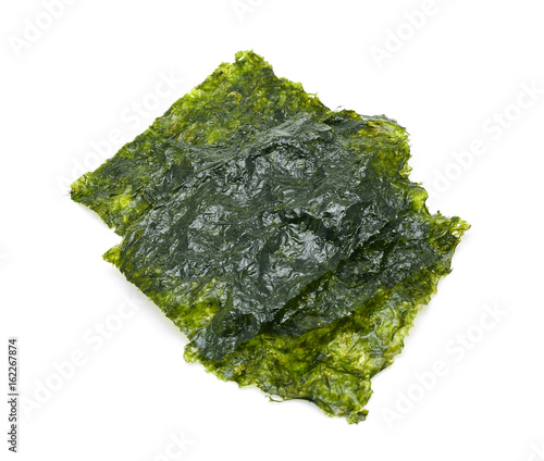 Dried seaweed isolated on the white background.