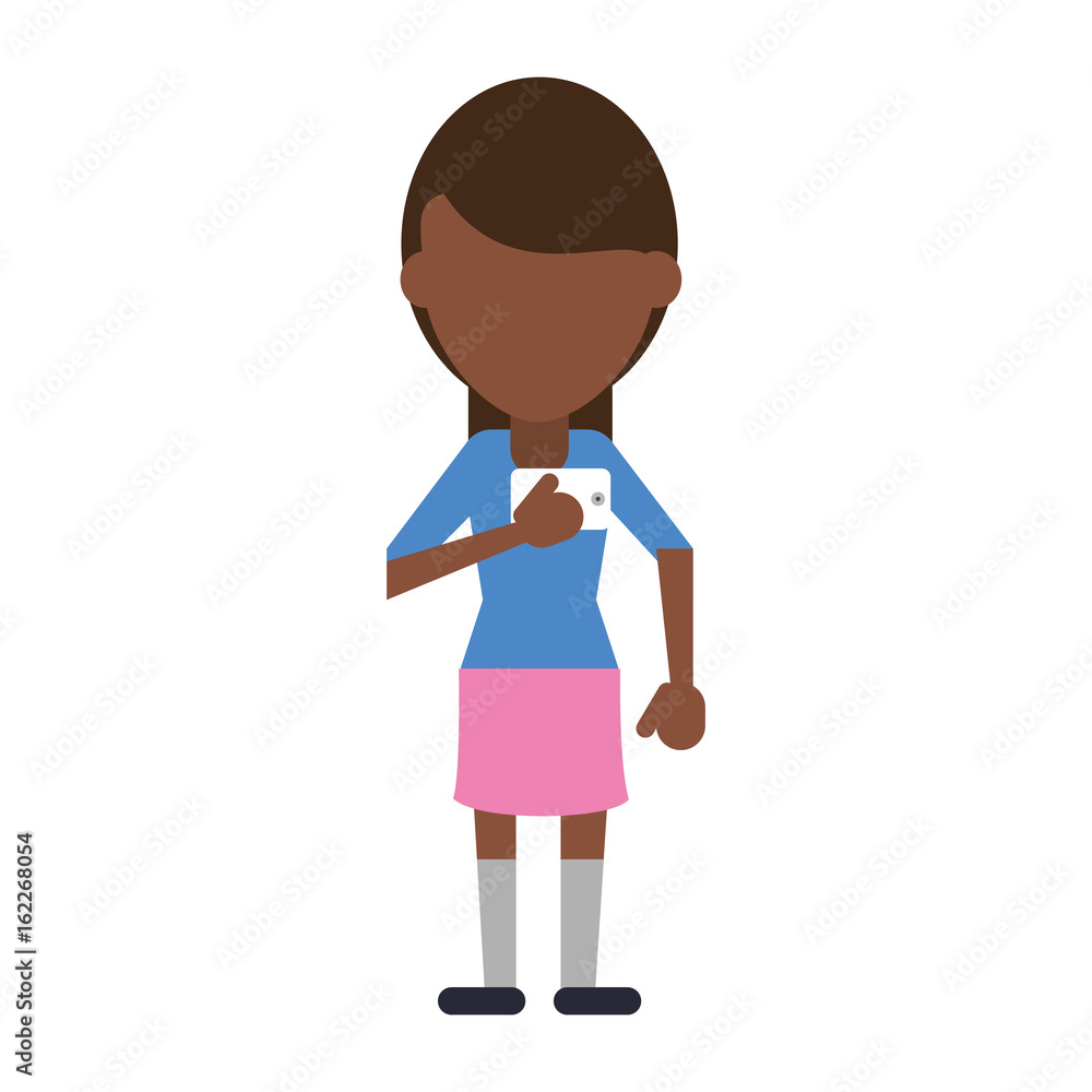 faceless person using smartphone icon image faceless person using smartphone icon image