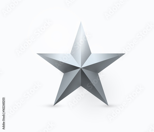Vector illustration of five-pointed metal star design