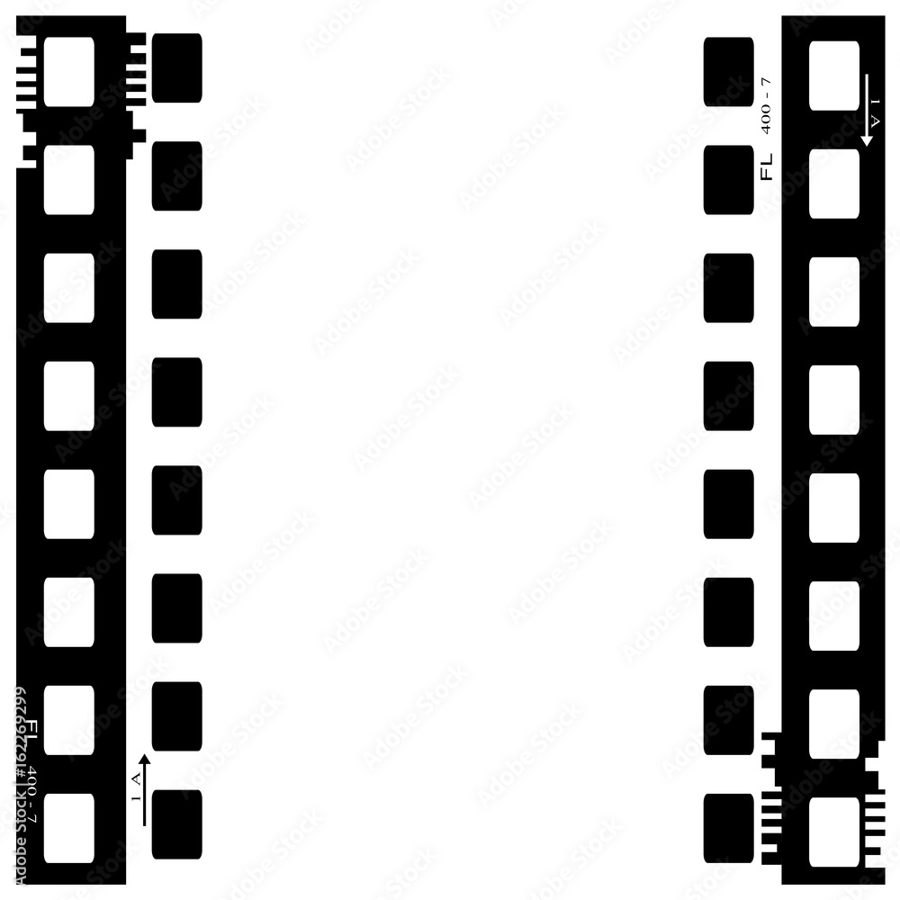 film, movie, photo, filmstrip set of film frame, vector illustration