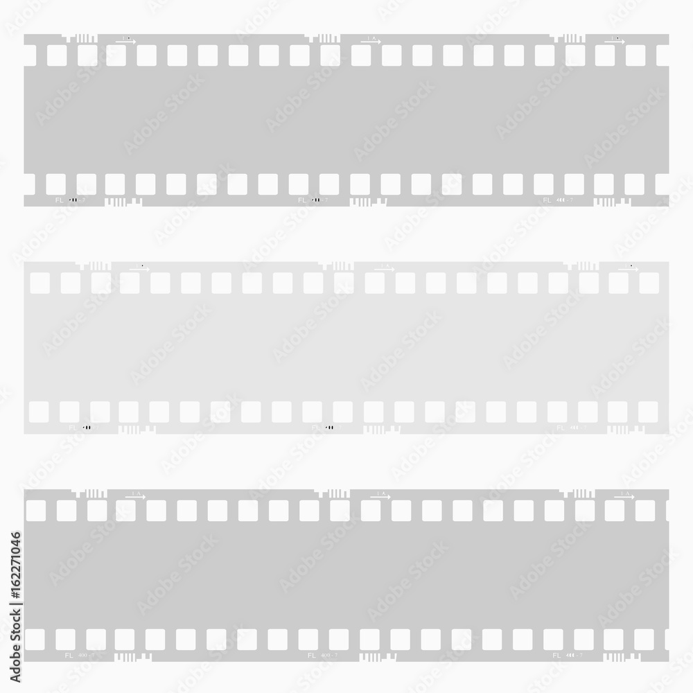 film, movie, photo, filmstrip set of film frame, vector illustration