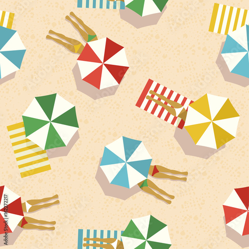 Summer beach vacation top view women pattern