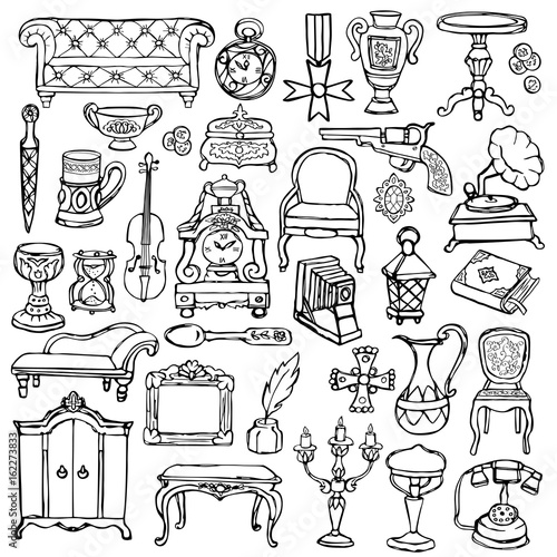 Antiques Doodle Set