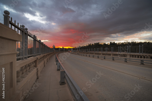 The Colorado Street Bridge over the Arroyo Seco in Pasadena at Dusk