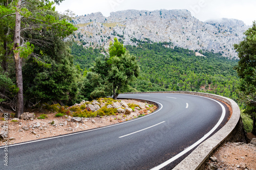 Mountain road going up Puig Major in Majorca