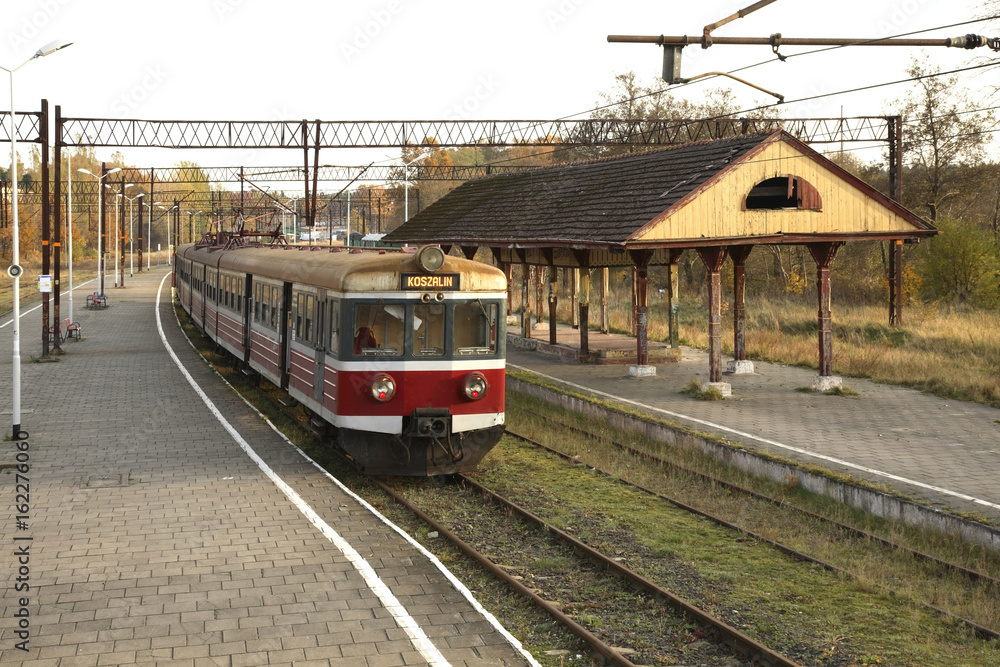 Naklejka premium Railway station in Ustka. Poland