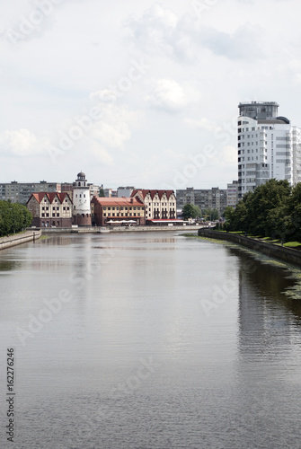  Fishing Village - ethnographic and trading-craft center in Kaliningrad. Quarter, built houses in the German style