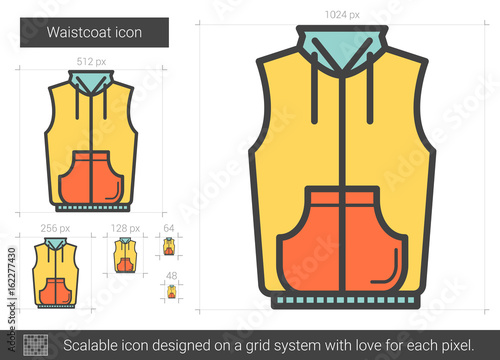 Waistcoat line icon.