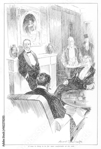 Obraz na plátně Gentleman's club  1906. Date: 1906