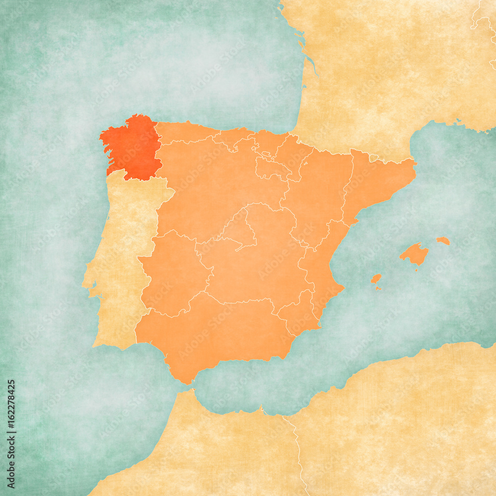 Map of Iberian Peninsula - Galicia Map of Iberian Peninsula - Galicia