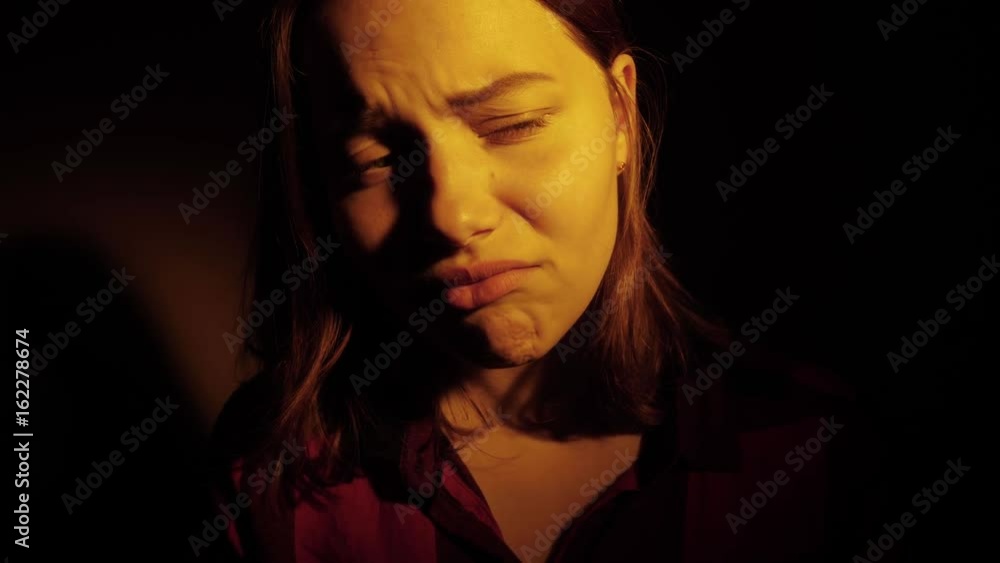 Sad teen girl thinking of something. 4K Sad teen girl thinking of something. 4K