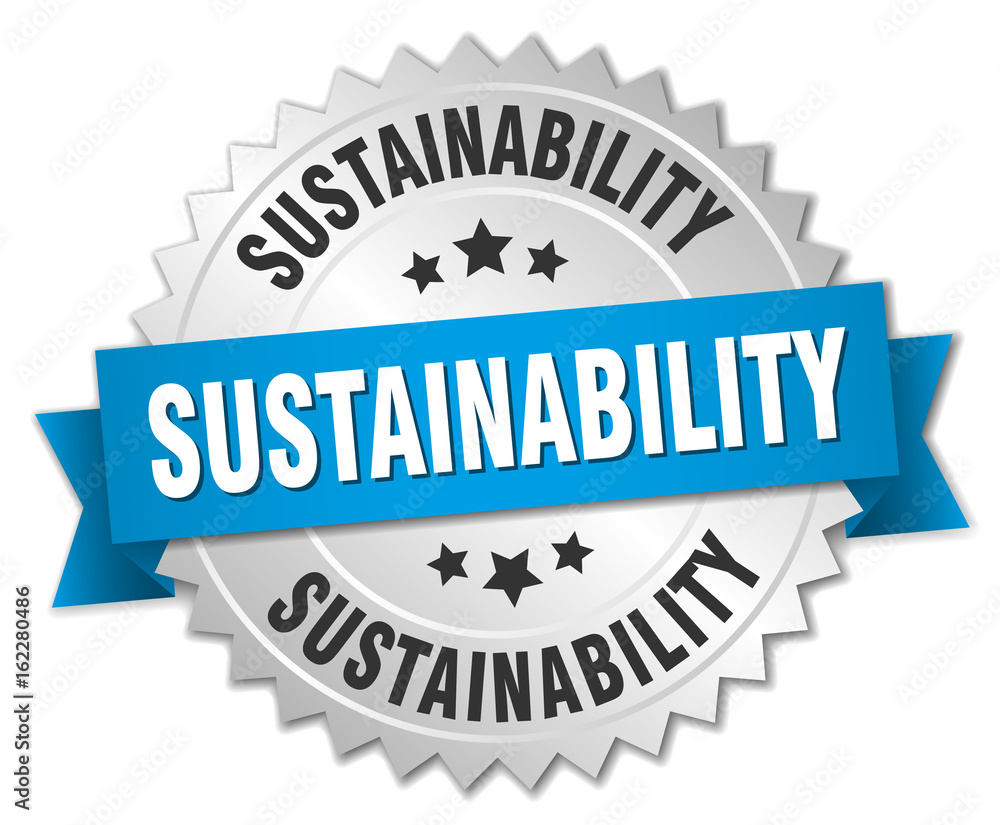 Obraz premium sustainability round isolated silver badge