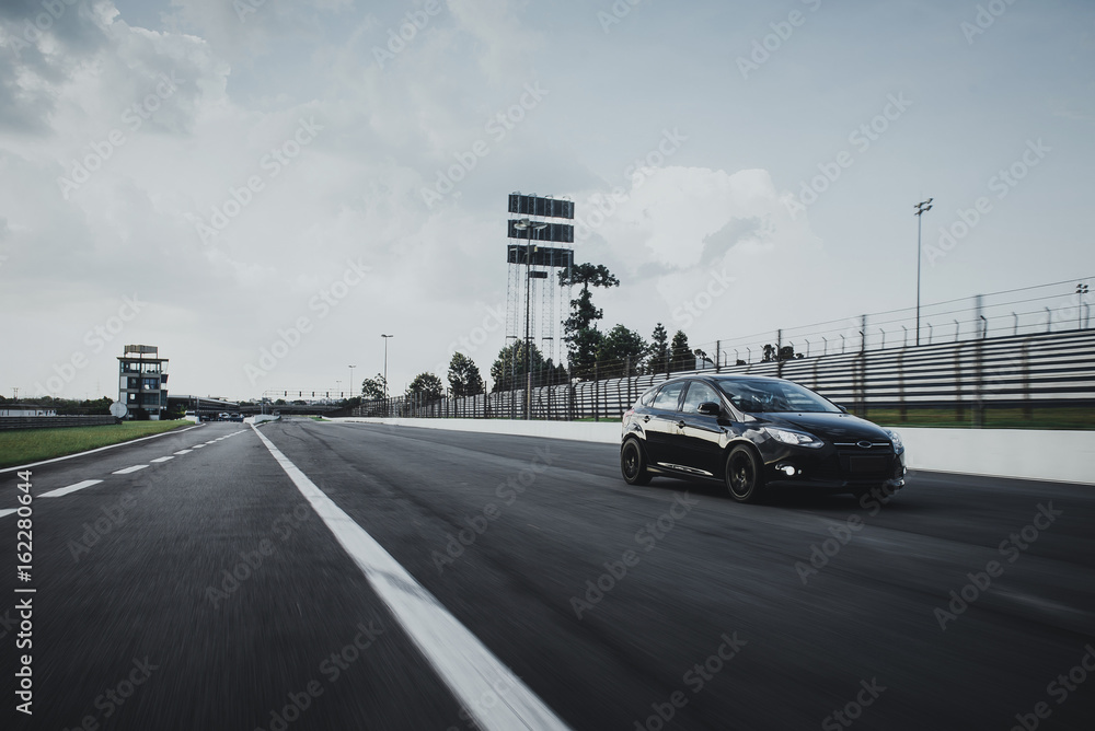black car racing