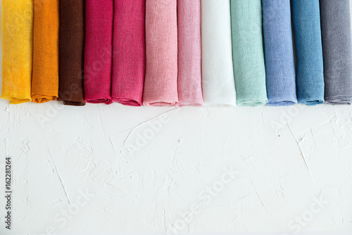 Colorful textile background. Copy space.