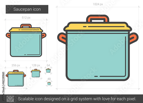 Saucepan line icon.