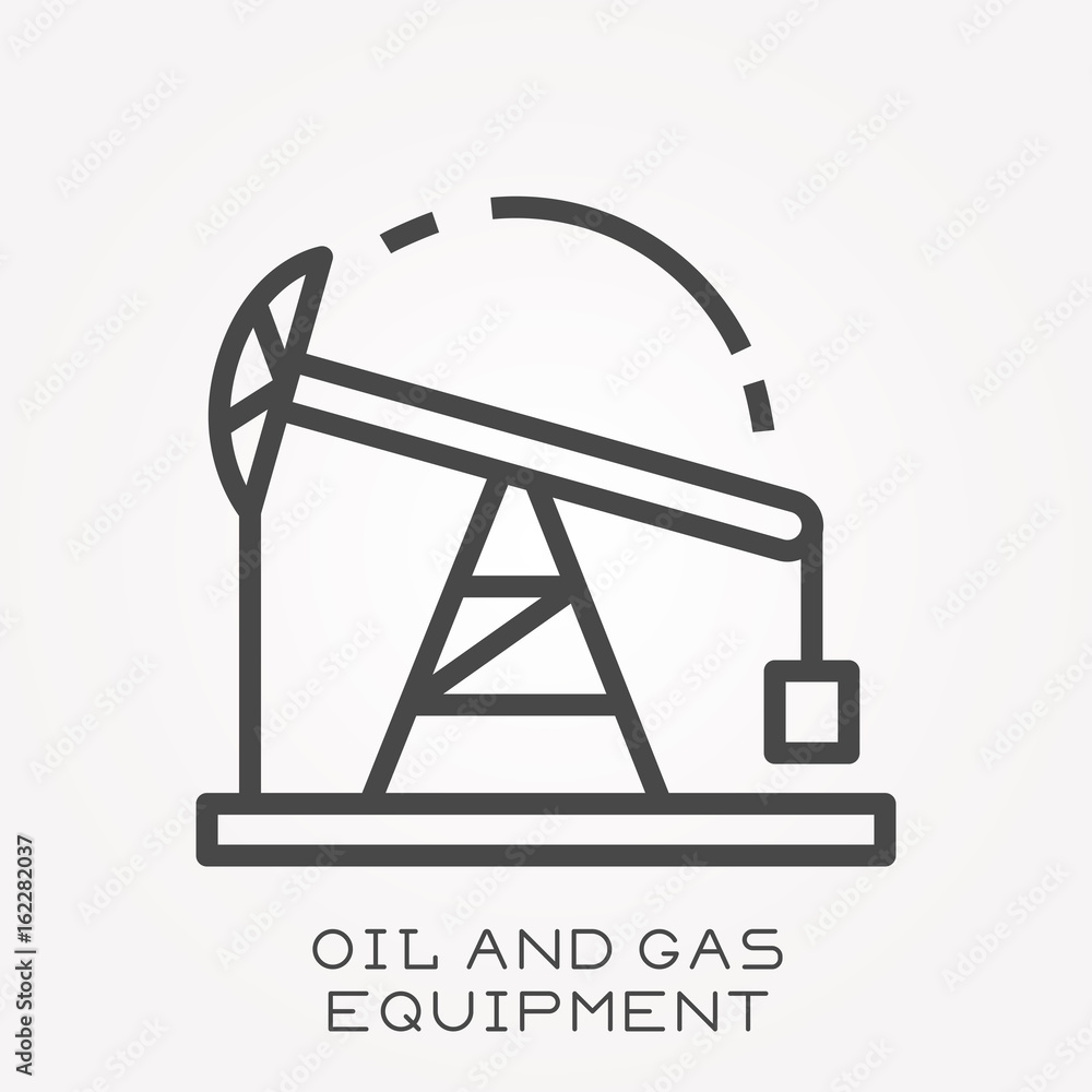 Line icon oil and gas equipment Line icon oil and gas equipment