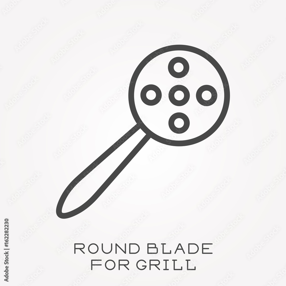 Line icon round blade for grill Line icon round blade for grill