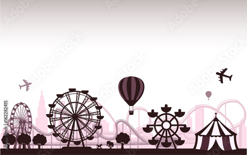 Concept of isolated trendy the Amusement Park 