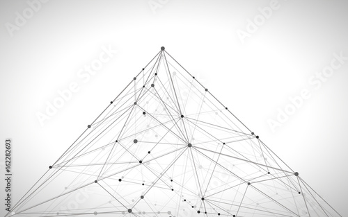 Abstract backgrounds of molecules light gray. Abstract chaotic geometric pattern.