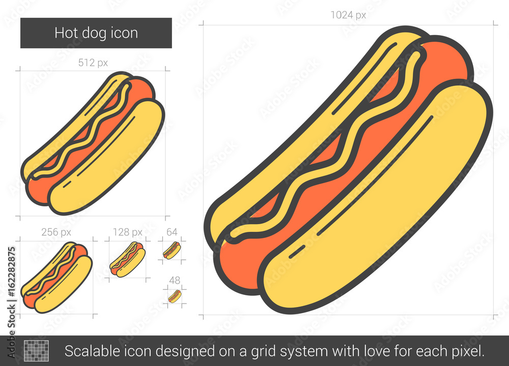 Hot dog line icon. Hot dog line icon.