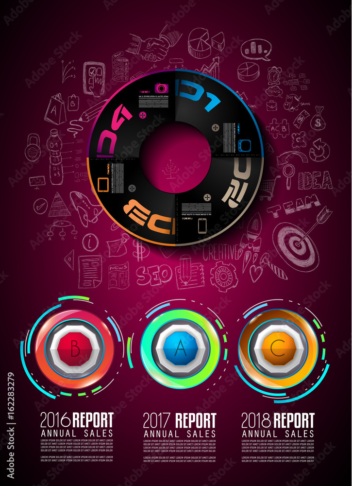 Infograph template with multiple choices and a lot of infographic design elements Infograph template with multiple choices and a lot of infographic design elements